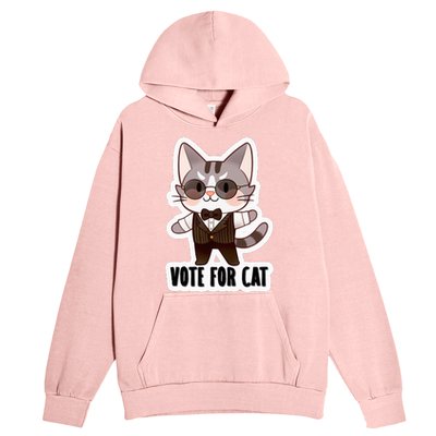 Leo Ambrose Vote For Cat Urban Pullover Hoodie