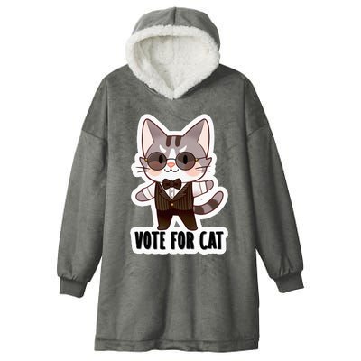 Leo Ambrose Vote For Cat Hooded Wearable Blanket