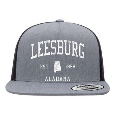 Leesburg AL Vintage Athletic Sports JS01 Flat Bill Trucker Hat