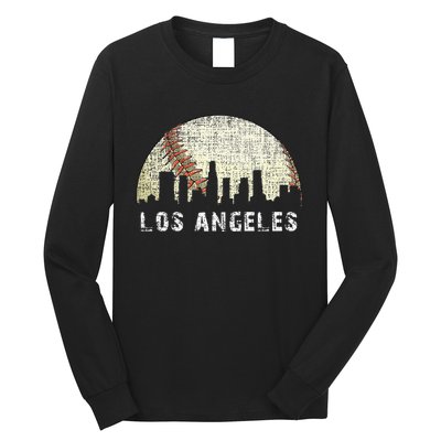 Los Angeles Vintage Baseball Distressed Long Sleeve Shirt