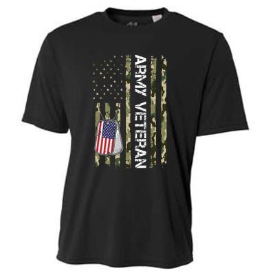 Love ARMY Veteran American Flag TShirt Cooling Performance Crew T-Shirt