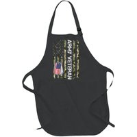 Love ARMY Veteran American Flag TShirt Full-Length Apron With Pockets