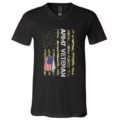 Love ARMY Veteran American Flag TShirt V-Neck T-Shirt