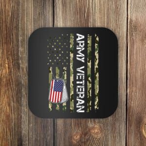 Love ARMY Veteran American Flag TShirt Coaster