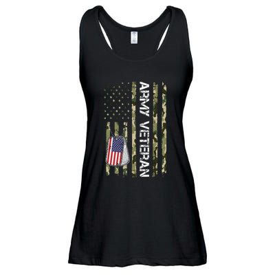 Love ARMY Veteran American Flag TShirt Ladies Essential Flowy Tank