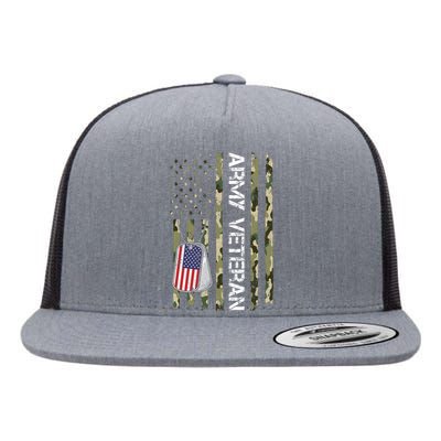 Love ARMY Veteran American Flag TShirt Flat Bill Trucker Hat