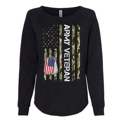 Love ARMY Veteran American Flag TShirt Womens California Wash Sweatshirt