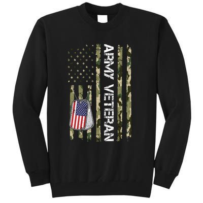 Love ARMY Veteran American Flag TShirt Tall Sweatshirt