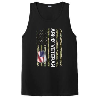 Love ARMY Veteran American Flag TShirt PosiCharge Competitor Tank