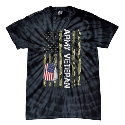 Love ARMY Veteran American Flag TShirt Tie-Dye T-Shirt