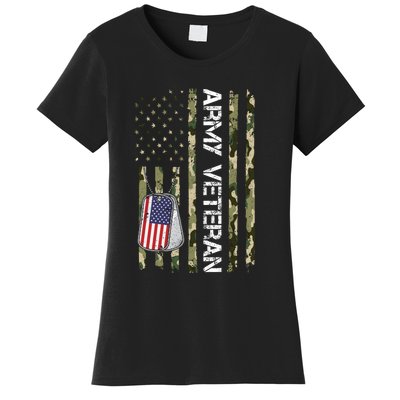 Love ARMY Veteran American Flag TShirt Women's T-Shirt