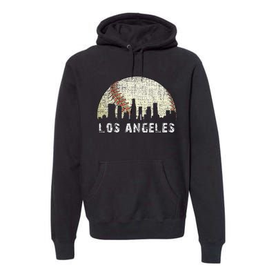 Los Angeles Vintage Baseball Game Day Premium Hoodie