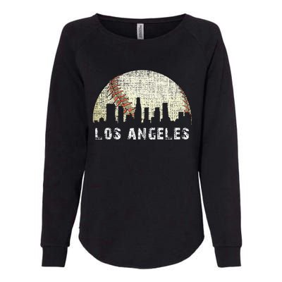 Los Angeles Vintage Baseball Game Day Womens California Wash Sweatshirt