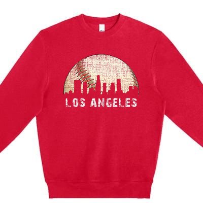 Los Angeles Vintage Baseball Game Day Premium Crewneck Sweatshirt