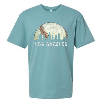 Los Angeles Vintage Baseball Game Day Sueded Cloud Jersey T-Shirt