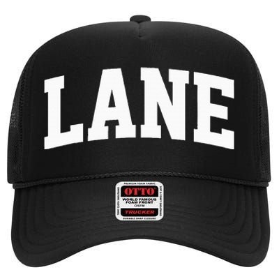 Lane Arch Vintage College Athletic Sport High Crown Mesh Back Trucker Hat