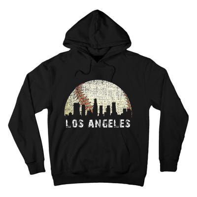 Los Angeles Vintage Baseball Distressed Gameday Retro Tall Hoodie