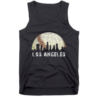 Los Angeles Vintage Baseball Distressed Gameday Retro Tank Top