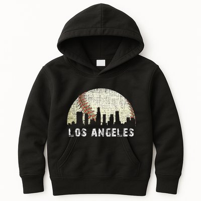 Los Angeles Vintage Baseball Distressed Gameday Retro Kids Hoodie