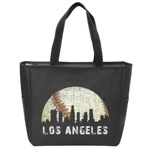 Los Angeles Vintage Baseball Distressed Gameday Retro Zip Tote Bag