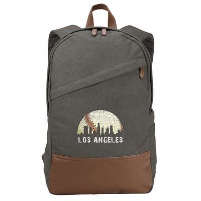 Los Angeles Vintage Baseball Distressed Gameday Retro Cotton Canvas Backpack