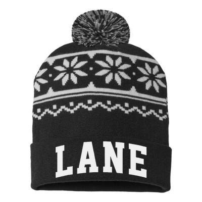 Lane Arch Vintage College Athletic Sport USA-Made Snowflake Beanie