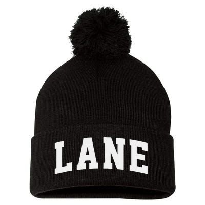 Lane Arch Vintage College Athletic Sport Pom Pom 12in Knit Beanie