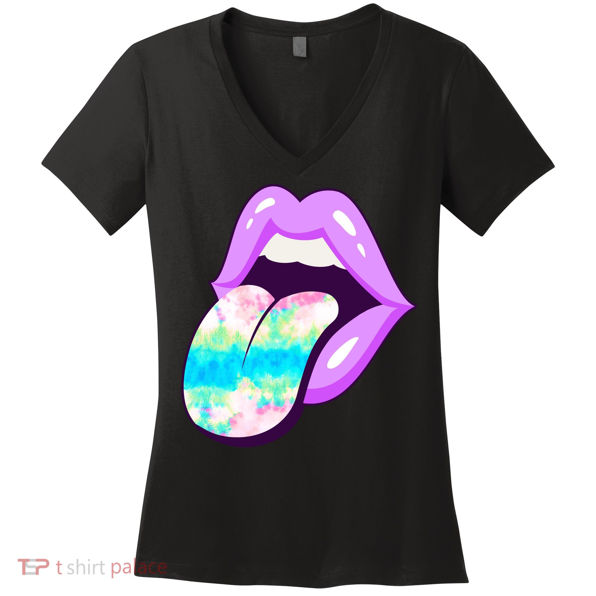 Lavender Lips Women's V-Neck T-Shirt