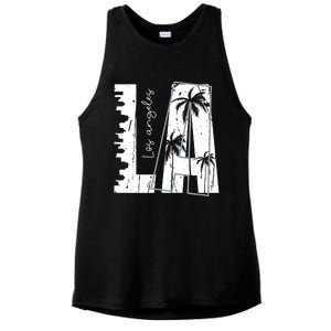 Los Angeles Women Graphic Tee California Print Ladies PosiCharge Tri-Blend Wicking Tank