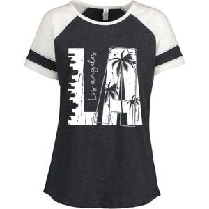 Los Angeles Women Graphic Tee California Print Enza Ladies Jersey Colorblock Tee