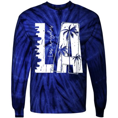 Los Angeles Women Graphic Tee California Print Tie-Dye Long Sleeve Shirt