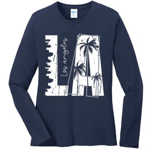 Los Angeles Women Graphic Tee California Print Ladies Long Sleeve Shirt