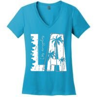 Los Angeles Women Graphic Tee California Print Women's V-Neck T-Shirt