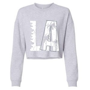 Los Angeles Women Graphic Tee California Print Cropped Pullover Crew