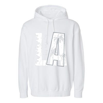 Los Angeles Women Graphic Tee California Print Garment-Dyed Fleece Hoodie