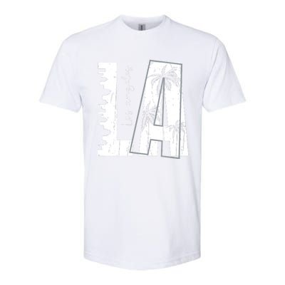 Los Angeles Women Graphic Tee California Print Softstyle CVC T-Shirt