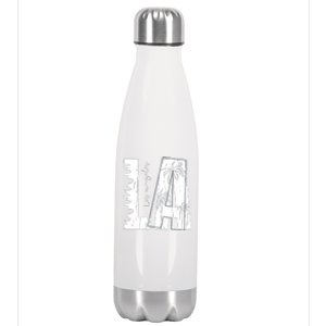 Los Angeles Women Graphic Tee California Print Stainless Steel Insulated Water Bottle