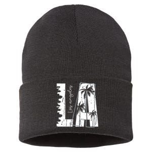 Los Angeles Women Graphic Tee Men California Print Sustainable Knit Beanie