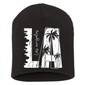 Los Angeles Women Graphic Tee Men California Print Short Acrylic Beanie