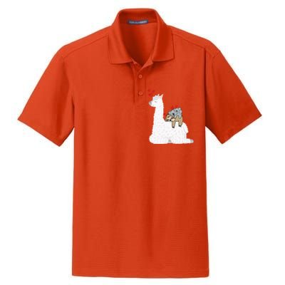 Llama Alpaca With Lazy Sloth Koala Mama Bear Valentines Gift Dry Zone Grid Polo