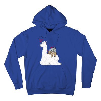 Llama Alpaca With Lazy Sloth Koala Mama Bear Valentines Gift Hoodie