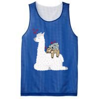 Llama Alpaca With Lazy Sloth Koala Mama Bear Valentines Gift Mesh Reversible Basketball Jersey Tank