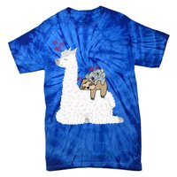 Llama Alpaca With Lazy Sloth Koala Mama Bear Valentines Gift Tie-Dye T-Shirt