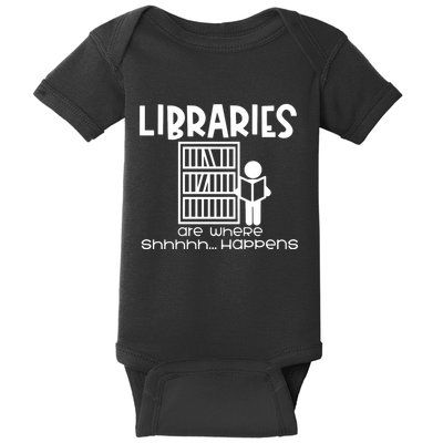 Libraries Are Where Shhhhh Happens Baby Bodysuit