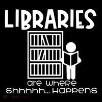 Libraries Are Where Shhhhh Happens Cropped Pullover Crew