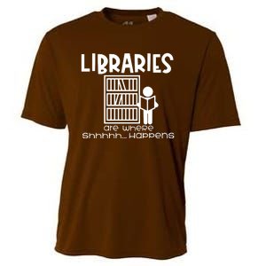 Libraries Are Where Shhhhh Happens Cooling Performance Crew T-Shirt