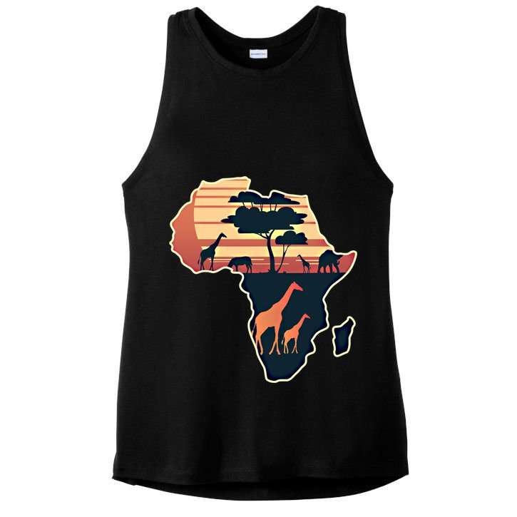 Love Africa With Africa Map In Pan African Gift Ladies PosiCharge Tri-Blend Wicking Tank