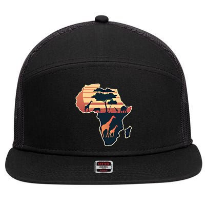 Love Africa With Africa Map In Pan African Gift 7 Panel Mesh Trucker Snapback Hat