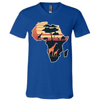 Love Africa With Africa Map In Pan African Gift V-Neck T-Shirt