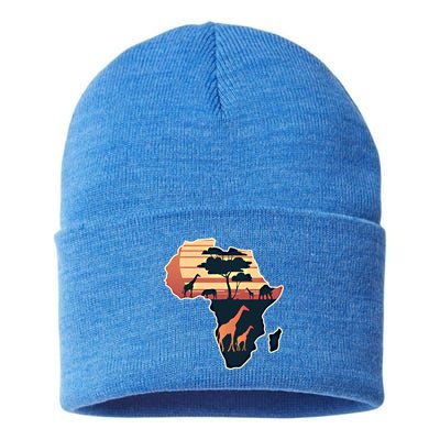 Love Africa With Africa Map In Pan African Gift Sustainable Knit Beanie